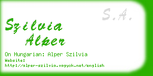 szilvia alper business card